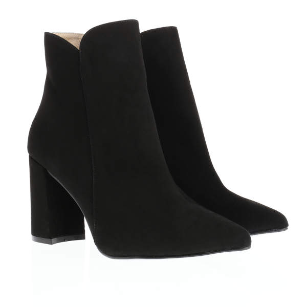 Spitze Stiefelette mit Blockabsatz