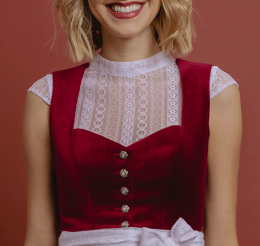 Bluse Anni hochgeschlossen mit kleinem Flügelärmel Bluse Anni hochgeschlossen mit kleinem Flügelärmel