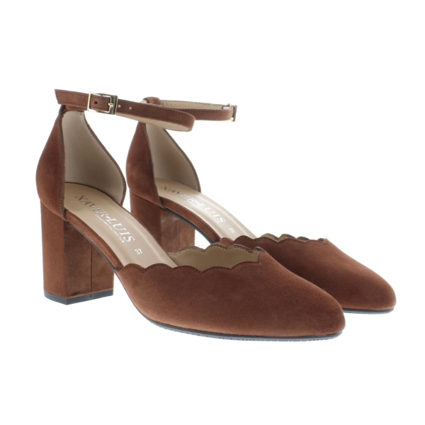 Riemchenpumps Viola Nougat