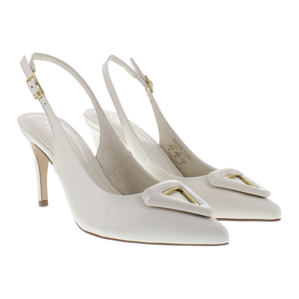 Spitze Slingpumps mit Schmuckteil
