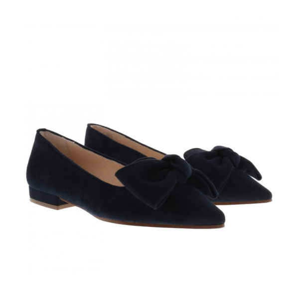 Spitze Ballerinas mit Schleife Dunkelblau